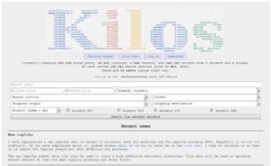 kilos dark web search engine interface with advanced filtering
