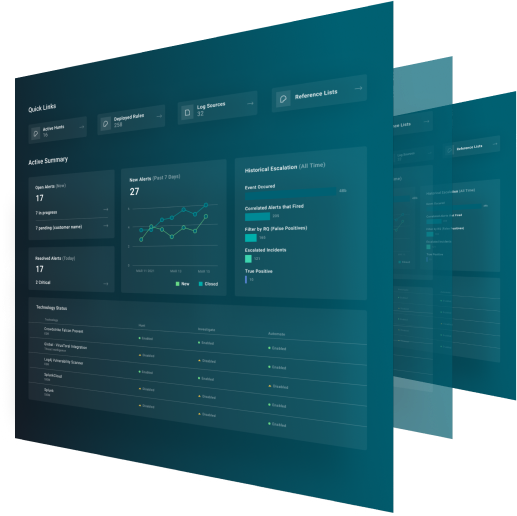 GreyMatter's security operations platform dashboard