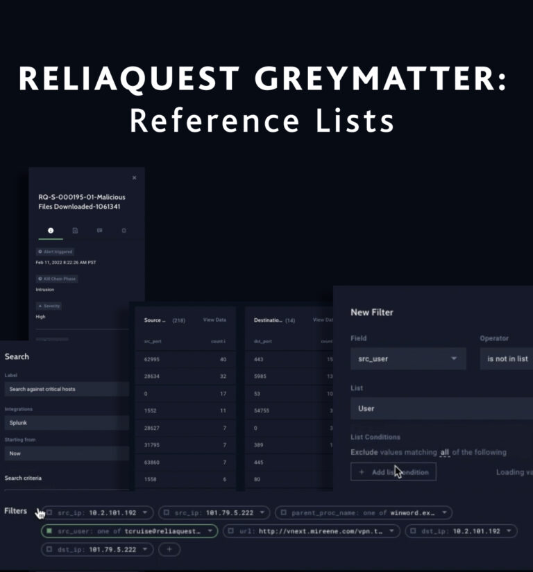 ReliaQuest GreyMatter Demo: Reference Lists